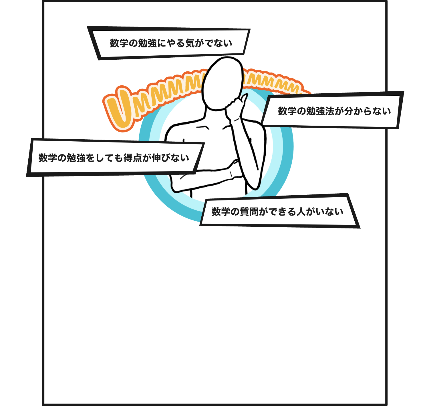 数学の勉強にやる気がでない数学の勉強法が分からない数学の質問ができる人がいない数がうの勉強をしても得点が伸びない